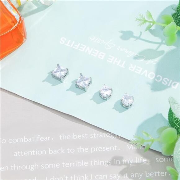 2 Pairs Stainless Steel Magnetic Stud Earrings for Men Magnetic - Picture 4 of 5